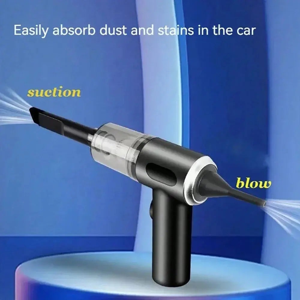 1pc Wireless Vacuum Cleaner Dual Use for Home and Car 120W High Power Powerful Vacuum Cleaner Black Homeysolve