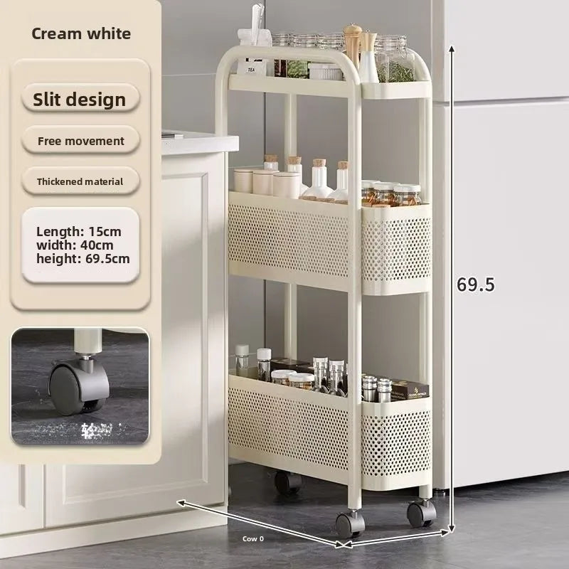 Kitchen Gap Storage Rack | Slim Pull-Out Cart for Fridge Side & Narrow Spaces