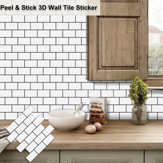 Subway Wall Stickers Peel and Stick 3d Brick Vinyl Wallpaper Bathroom Kitchen Backsplash Wall Decals 10 Sheets Homeysolve