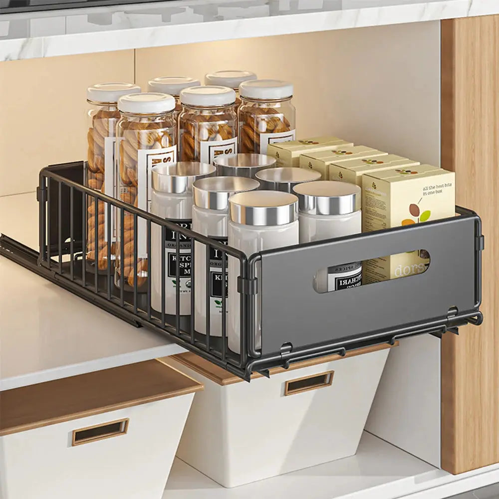 Kitchen Storage Rack Pull Out Cabinet Organizer Slide Drawer Storage Tray Seasoning Bottle Spice Storage Rack Kitchen Organizer Homeysolve