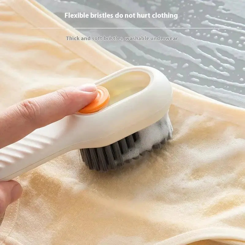 1/2pcs Shoes Brush Automatic Liquid Discharge Multifunction Press Out Shoes Cleaner Soft Bristles Clothes Brushes Cleaning Tool Homeysolve