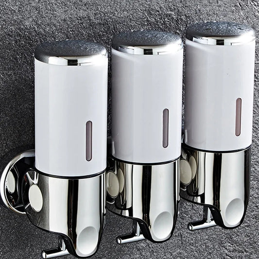 Wall Suction High Quality Hotel Hand Sanitizer Shower Gel Dispenser Manual Push Foam Soap Liquid Collector Bathroom Supplies