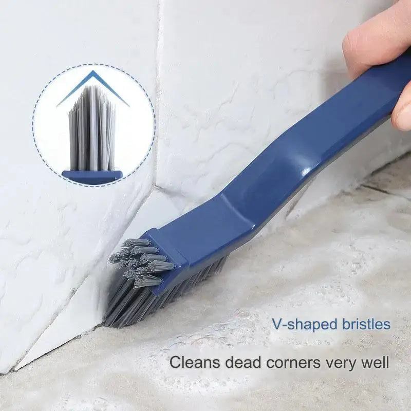 Tri-Function Tile Gap Cleaner Brush - Hard Nylon Bristles Corner Scrubber for Grout Lines, Ergonomic Bathroom Cleaning Tool Homeysolve