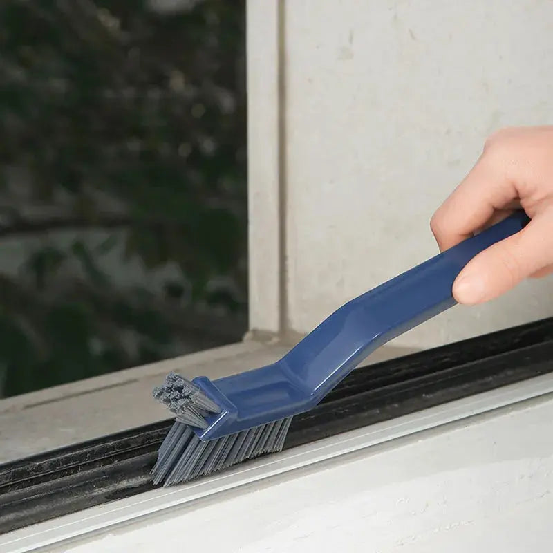 Tri-Function Tile Gap Cleaner Brush - Hard Nylon Bristles Corner Scrubber for Grout Lines, Ergonomic Bathroom Cleaning Tool Homeysolve