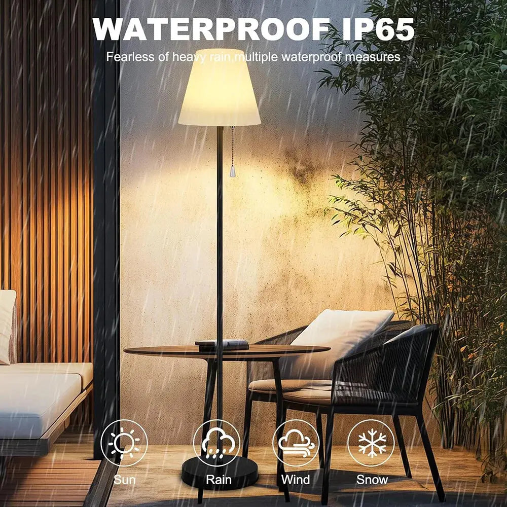 LED Floor Lamp Solar For Living Room Adjustable Rechargeable Stand Light Dimmable Cordless w/ Light Sensor Patio Standing Light Homeysolve