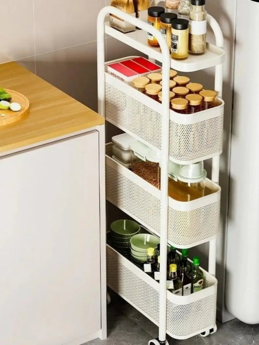 Kitchen Gap Storage Rack | Slim Pull-Out Cart for Fridge Side & Narrow Spaces