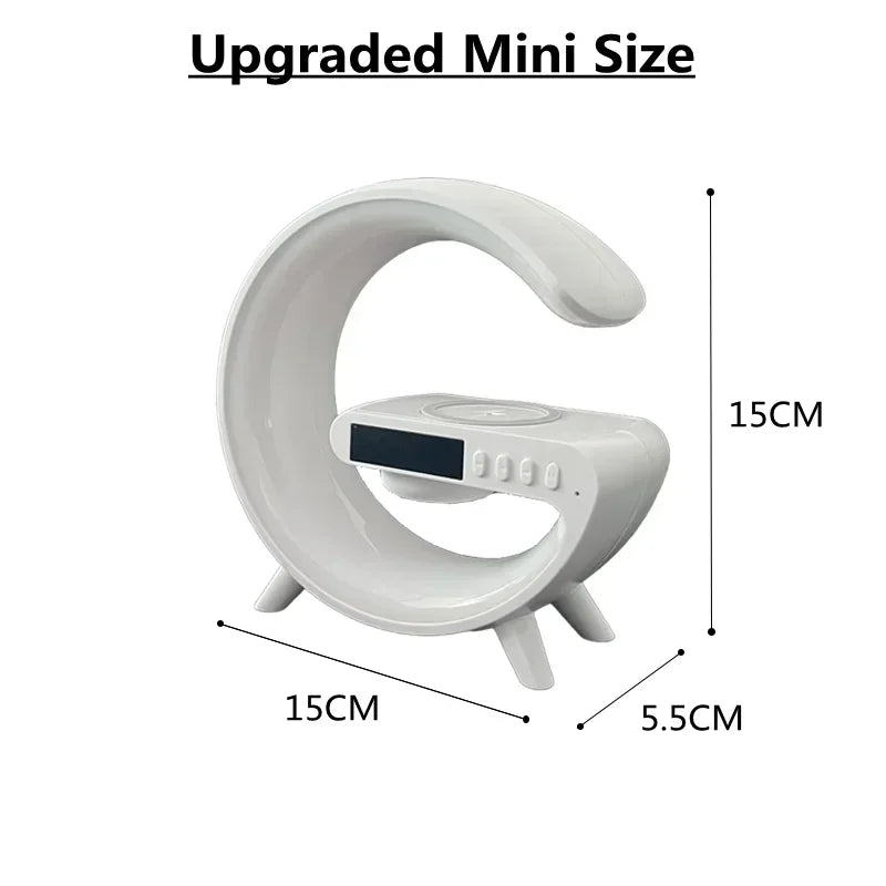 3-in-1 Wireless Charging Station Speaker Clock with Night Light