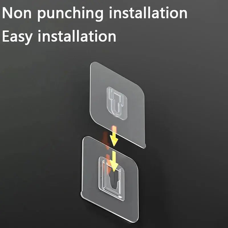 Heavy Duty Clear Adhesive Wall Hooks | Waterproof Damage-Free Hooks Homeysolve