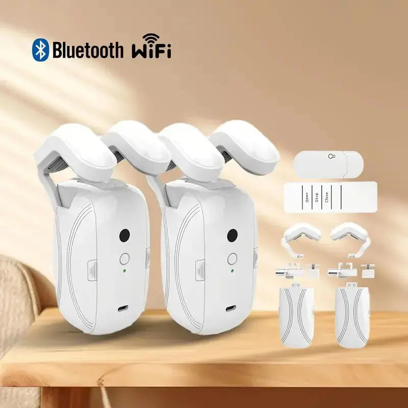Smart Curtain Opener with App, Remote, Timer & Voice (WiFi/Bluetooth)