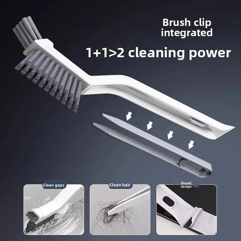 Tri-Function Tile Gap Cleaner Brush - Hard Nylon Bristles Corner Scrubber for Grout Lines, Ergonomic Bathroom Cleaning Tool Homeysolve