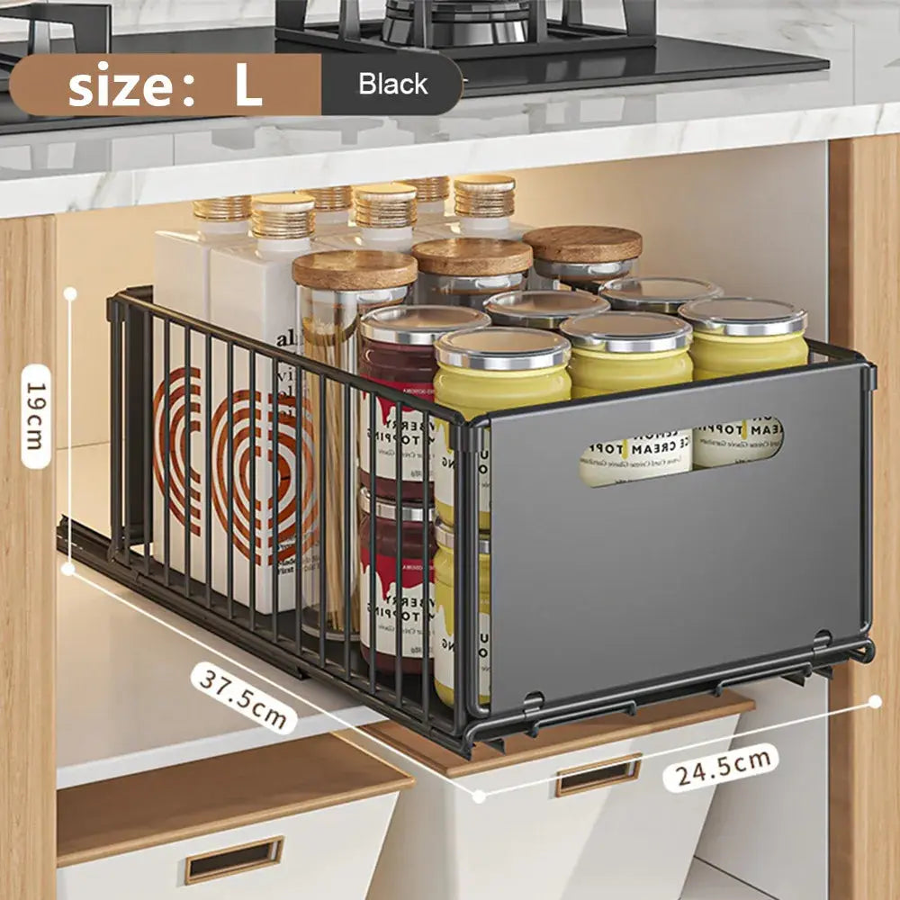 Kitchen Storage Rack Pull Out Cabinet Organizer Slide Drawer Storage Tray Seasoning Bottle Spice Storage Rack Kitchen Organizer Homeysolve
