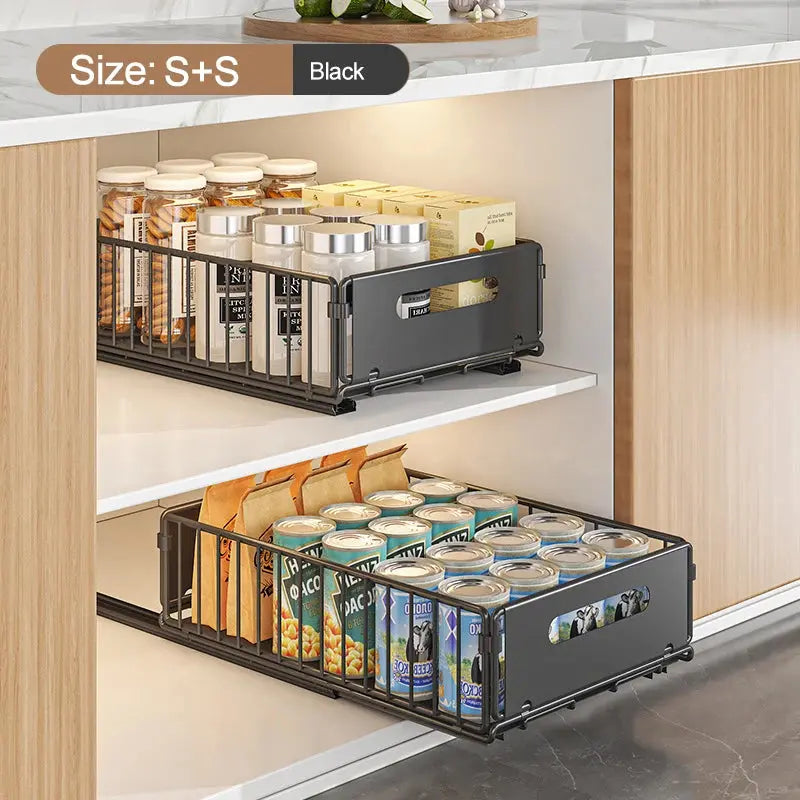 Kitchen Storage Rack Pull Out Cabinet Organizer Slide Drawer Storage Tray Seasoning Bottle Spice Storage Rack Kitchen Organizer Homeysolve