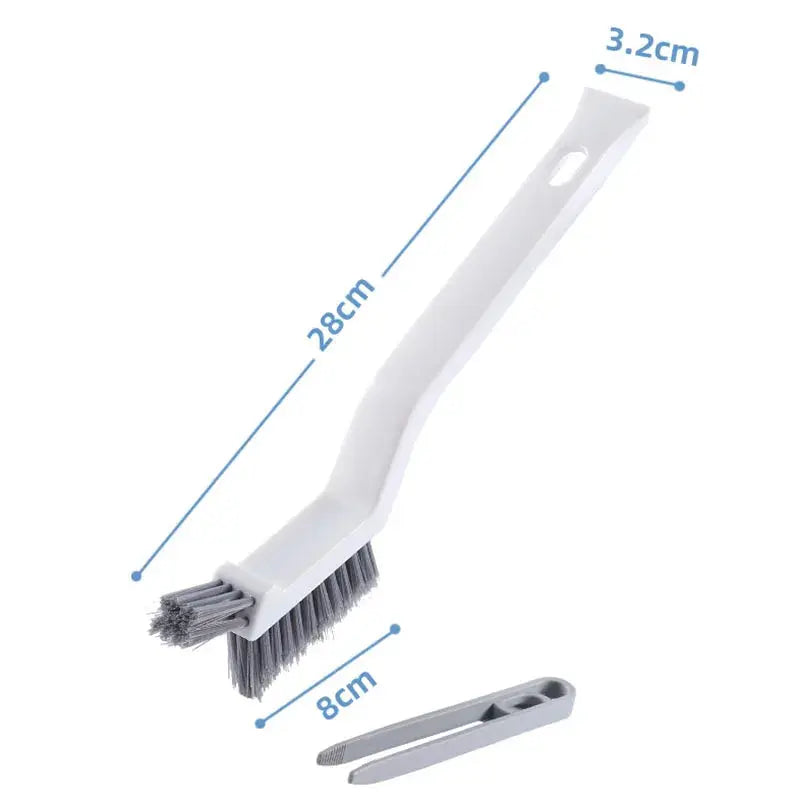 Tri-Function Tile Gap Cleaner Brush - Hard Nylon Bristles Corner Scrubber for Grout Lines, Ergonomic Bathroom Cleaning Tool Homeysolve