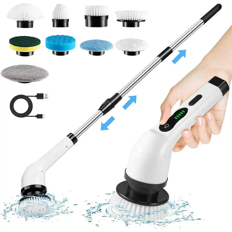 Cordless Spin Scrubber Electric Multipurpose Cleaning Brush for Kitchen Bathroom Toilet - Household Hair Brushes And Mops Homeysolve
