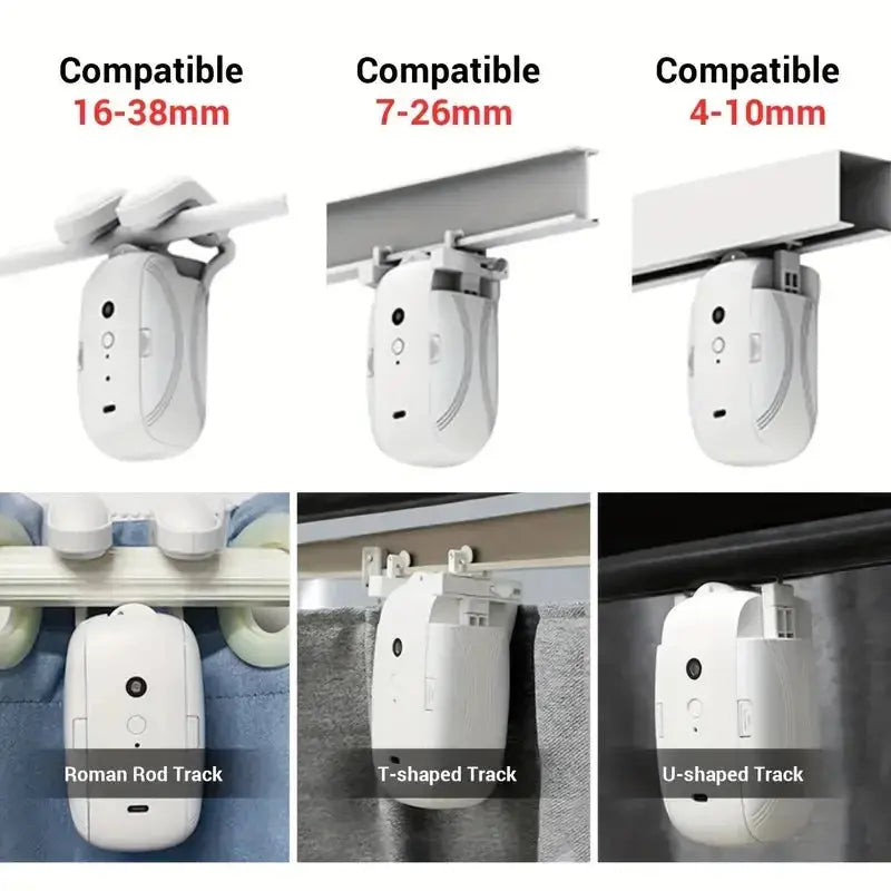 Smart Curtain Opener with App, Remote, Timer & Voice (WiFi/Bluetooth)