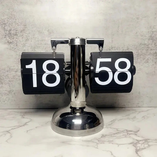 Vintage Flip Digital Clock Mechanical Automatically Flip Down Page Table Clock Office Flip Digital Clock Home Decor DropShipping Homeysolve