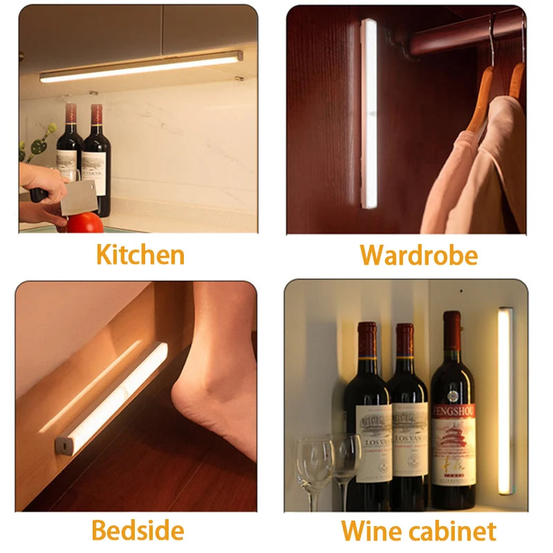 Homeysolve Wireless LED Motion Sensor Cabinet Light – Type‑C Rechargeable