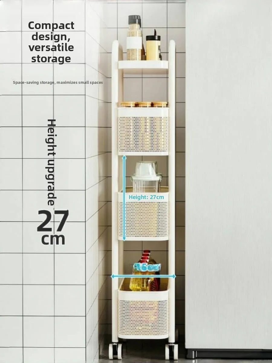 Kitchen Gap Storage Rack | Slim Pull-Out Cart for Fridge Side & Narrow Spaces