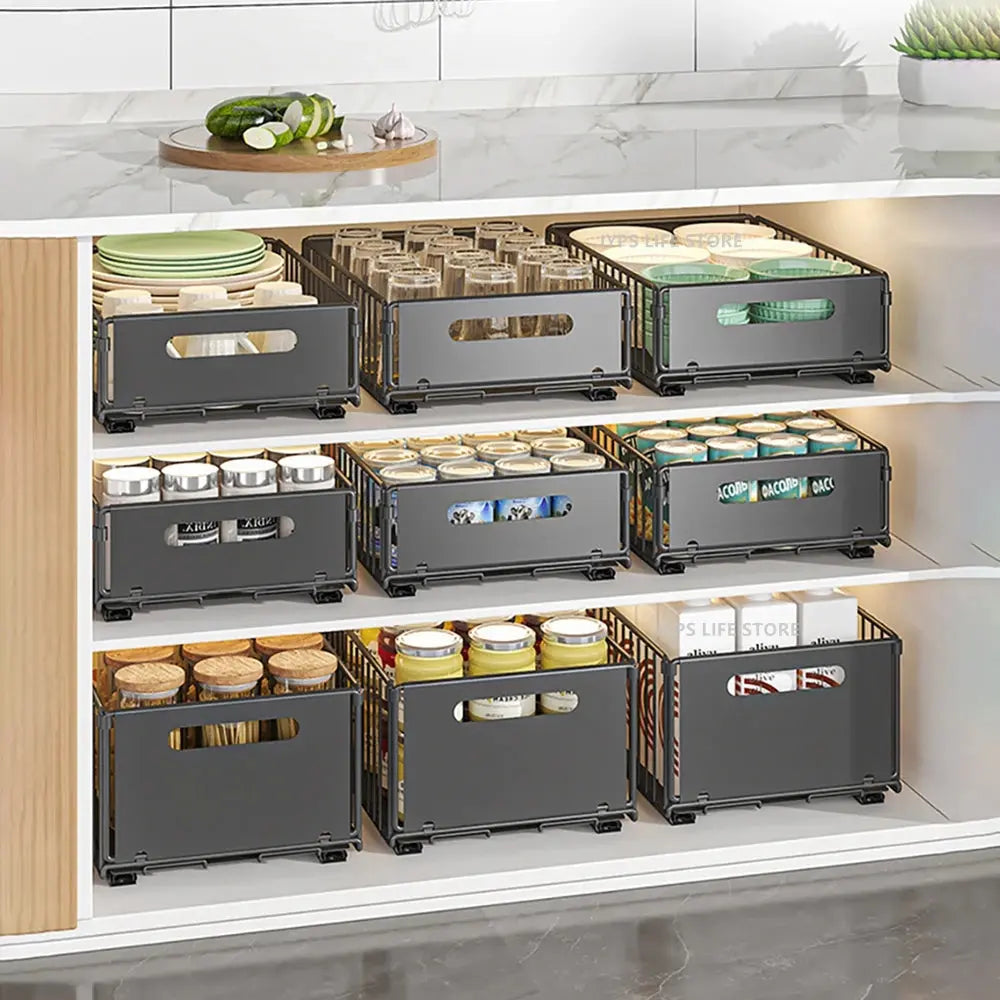 Kitchen Storage Rack Pull Out Cabinet Organizer Slide Drawer Storage Tray Seasoning Bottle Spice Storage Rack Kitchen Organizer Homeysolve