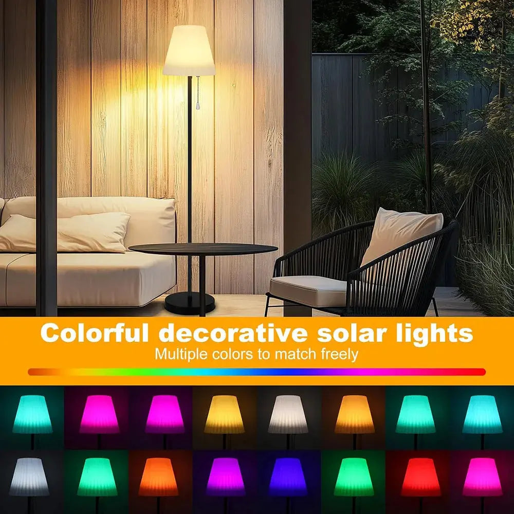 LED Floor Lamp Solar For Living Room Adjustable Rechargeable Stand Light Dimmable Cordless w/ Light Sensor Patio Standing Light Homeysolve