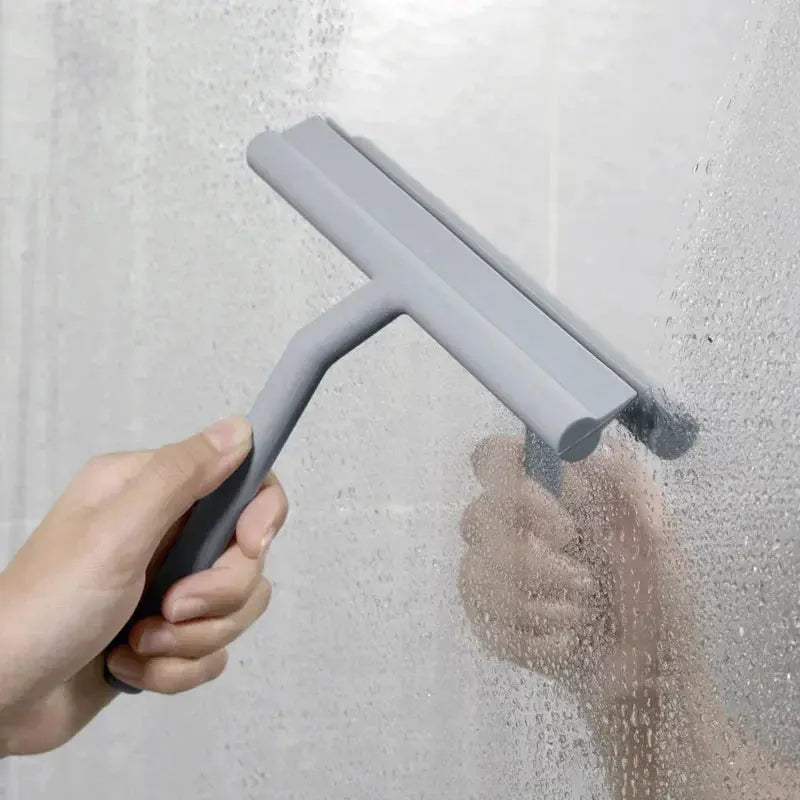 Shower Squeegee Window Glass Wiper Silicone Scraper Cleaner Brush Long Handle Bathroom Mirror Wiper Scraper Cleaning Accessories Homeysolve