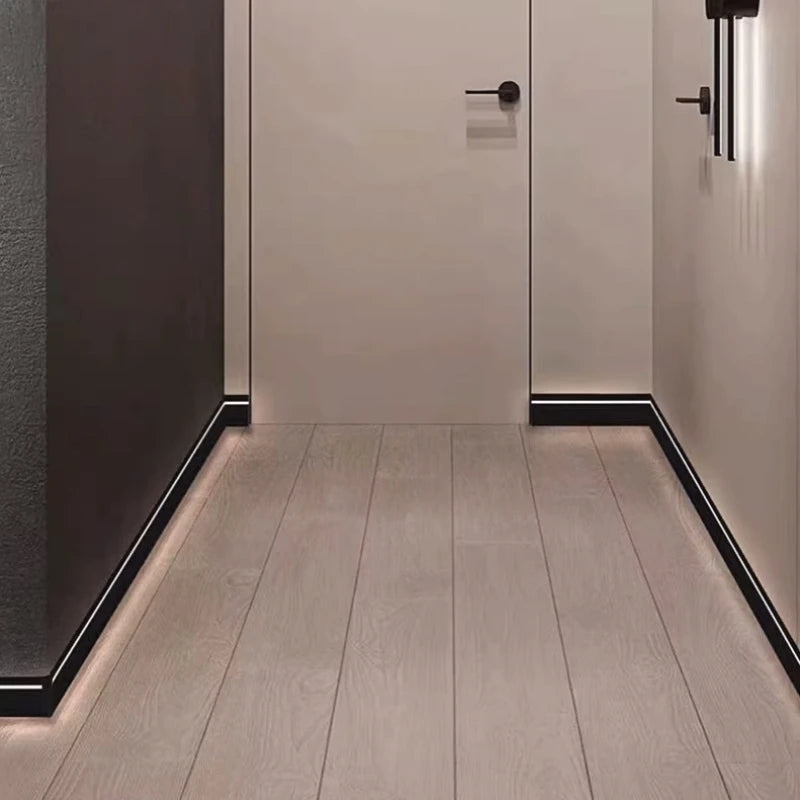Aluminum LED Skirting Profile | 5mm Narrow Wall Baseboard Strip Channel (H4/6/8cm)