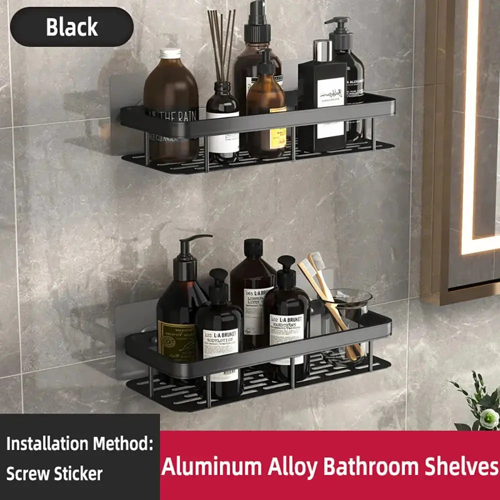 Wall Hanging Corner Rectangular Rack Bathroom Shelf Towel Rack Shelves Wall Shower  Shampoo Rack No Drill Shelf Tripod Homeysolve