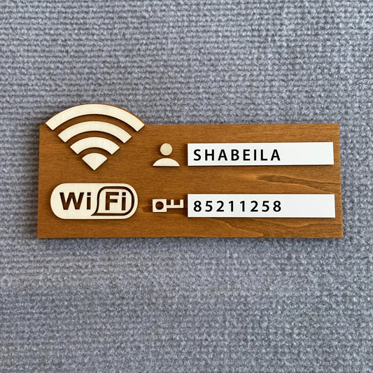 Rustic Wooden WiFi Password Sign | Vintage Wall-Mounted Network Plaque Decor