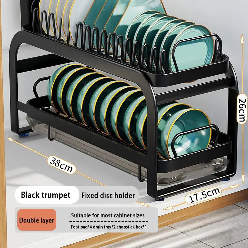 Kitchen Storage Rack Pull-Out Dish Drainer — Built-In Cabinet/Sink Organizer for Plates, Bowls & Cups Homeysolve
