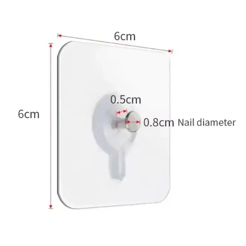10/50pcs Self-Adhesive Hook Strong Adhesive Picture Frame Nails Hooks Transparent Seamless Wall Hangers Hanging Clock Homeysolve