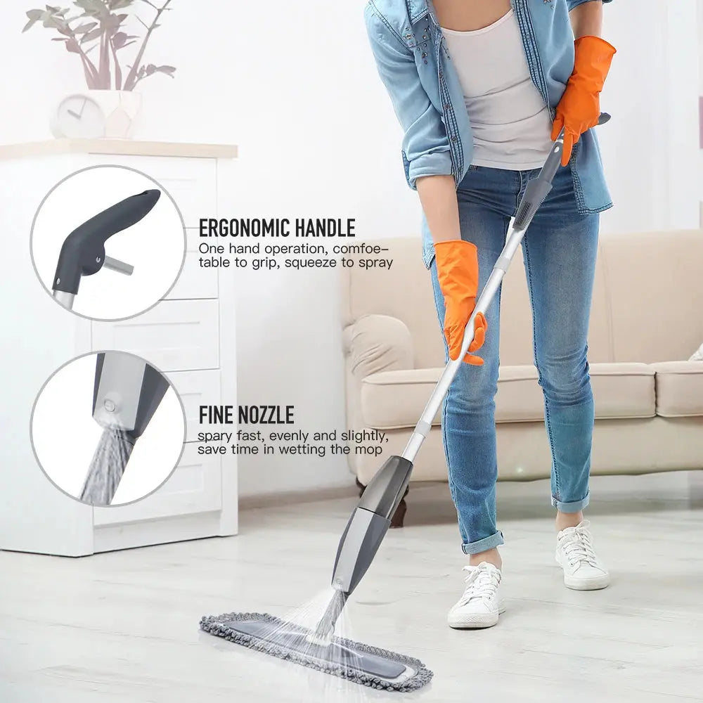 Magic Spray Mop Wooden Floor with Reusable Microfiber Pads 360 Degree Handle Home Windows Kitchen Mop Sweeper Broom Clean Tools Homeysolve