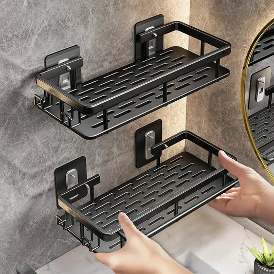 Wall Hanging Corner Rectangular Rack Bathroom Shelf Towel Rack Shelves Wall Shower  Shampoo Rack No Drill Shelf Tripod Homeysolve