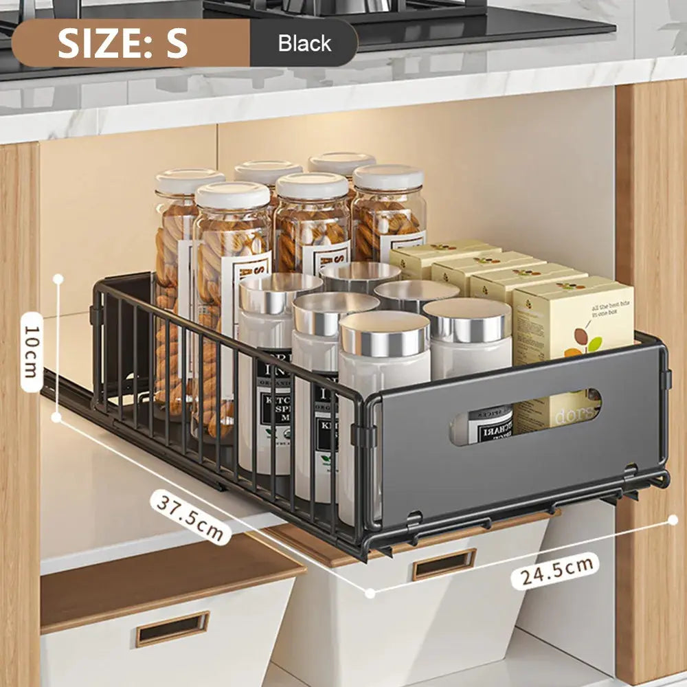 Kitchen Storage Rack Pull Out Cabinet Organizer Slide Drawer Storage Tray Seasoning Bottle Spice Storage Rack Kitchen Organizer Homeysolve