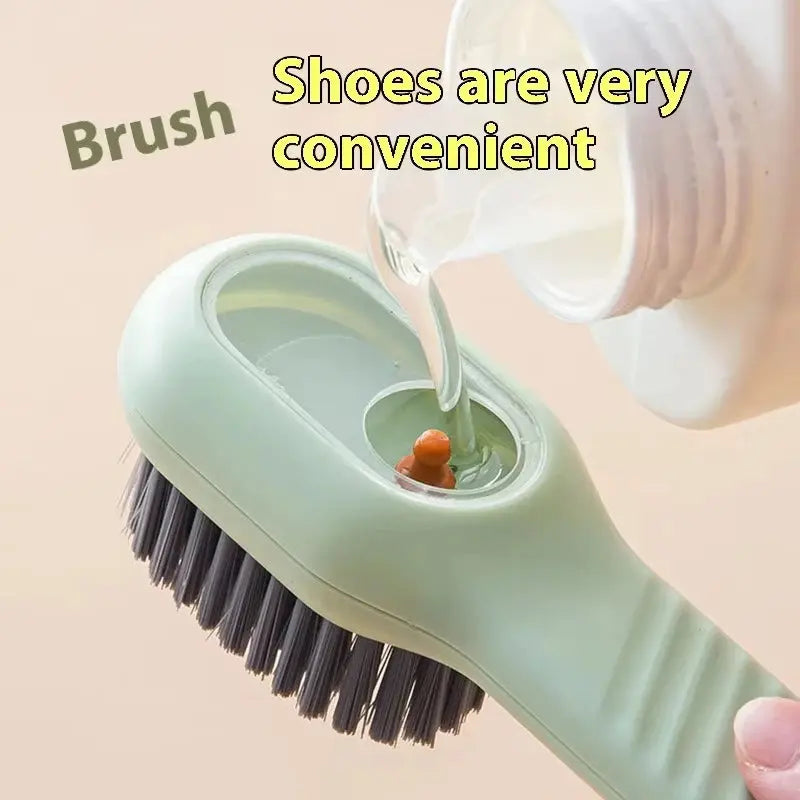1/2pcs Shoes Brush Automatic Liquid Discharge Multifunction Press Out Shoes Cleaner Soft Bristles Clothes Brushes Cleaning Tool Homeysolve