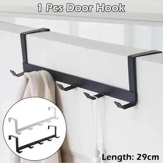 1 Piece Of Household Space Saving  Five Hook Door Hanger Hook  Easy To Install  Modern Style  Durable Jacket Storage Rack Homeysolve