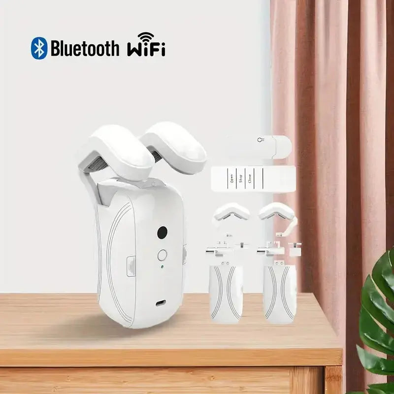 Smart Curtain Opener with App, Remote, Timer & Voice (WiFi/Bluetooth)