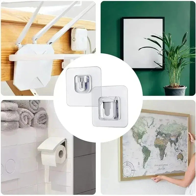 Heavy Duty Clear Adhesive Wall Hooks | Waterproof Damage-Free Hooks Homeysolve