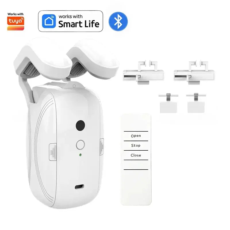 Smart Curtain Opener with App, Remote, Timer & Voice (WiFi/Bluetooth)