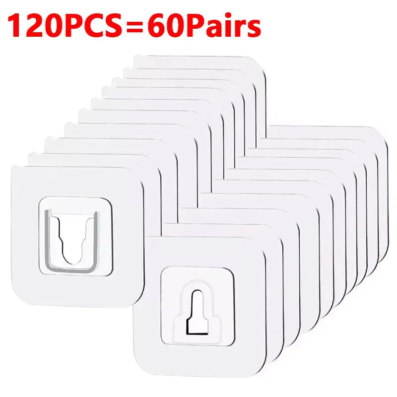 Heavy Duty Clear Adhesive Wall Hooks | Waterproof Damage-Free Hooks Homeysolve