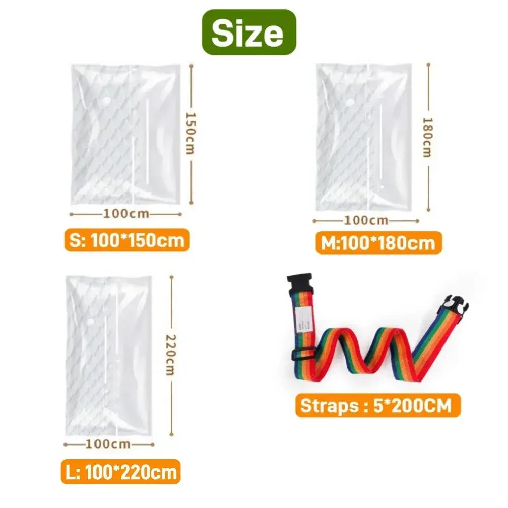 Storage Mattress Vacuum Storage Bag for Moving - Vacuum Seal Mattress Bag with Straps for Easy Moving, Shipping and Storing Homeysolve