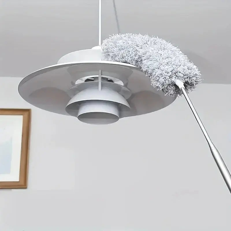 2.8M Extended Chicken Feather Duster Extendable and Curved Ceiling Cleaning Broom Household Electrostatic Dust Collector Homeysolve