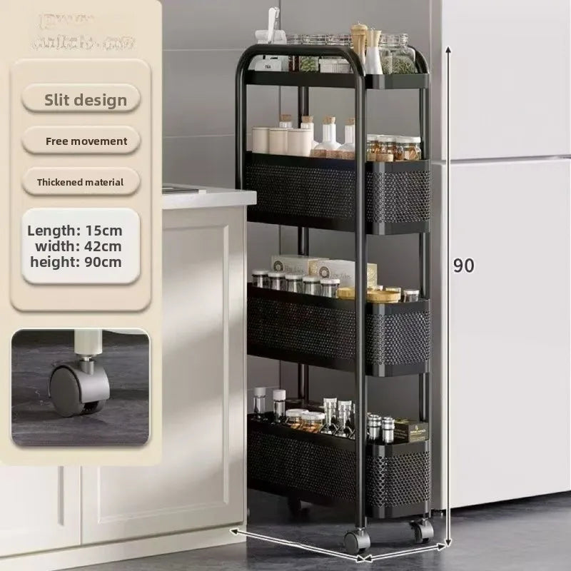 Kitchen Gap Storage Rack | Slim Pull-Out Cart for Fridge Side & Narrow Spaces